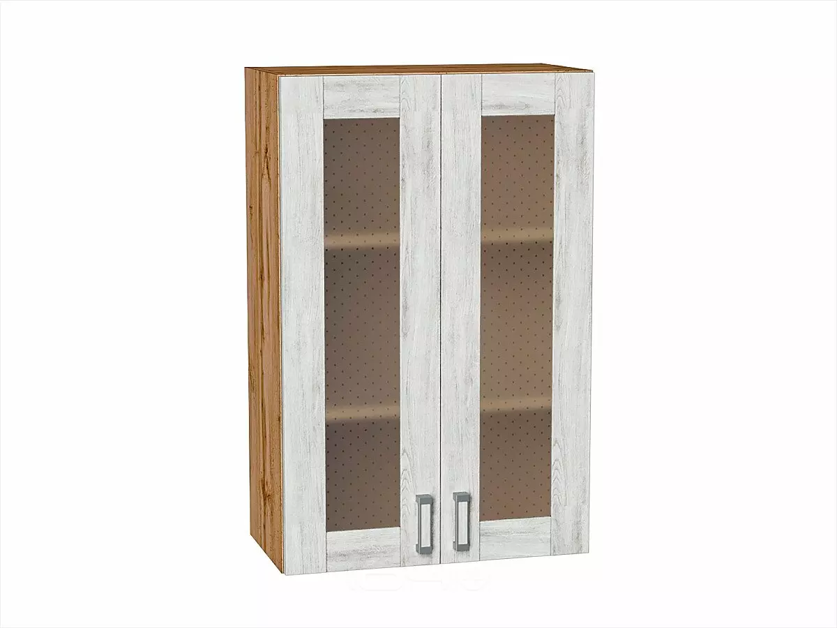 Шкаф верхний с 2-мя остекленными дверцами Лофт Nordic Oak/Дуб Вотан 920*600*320