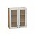 Шкаф верхний с 2-мя остекленными дверцами Лофт Nordic Oak/Дуб Вотан 920*800*320