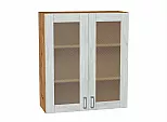 Шкаф верхний с 2-мя остекленными дверцами Лофт Nordic Oak/Дуб Вотан 920*800*320