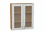 Шкаф верхний с 2-мя остекленными дверцами Лофт Nordic Oak/Дуб Вотан 920*800*320