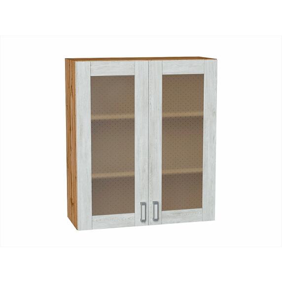Шкаф верхний с 2-мя остекленными дверцами Лофт Nordic Oak/Дуб Вотан 920*800*320