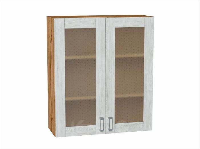 Шкаф верхний с 2-мя остекленными дверцами Лофт Nordic Oak/Дуб Вотан 920*800*320