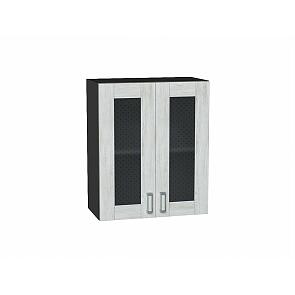 Шкаф верхний с 2-мя остекленными дверцами Лофт Nordic Oak/Graphite 716*600*320