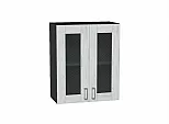 Шкаф верхний с 2-мя остекленными дверцами Лофт Nordic Oak/Graphite 716*600*320