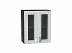Шкаф верхний с 2-мя остекленными дверцами Лофт Nordic Oak/Graphite 716*600*320