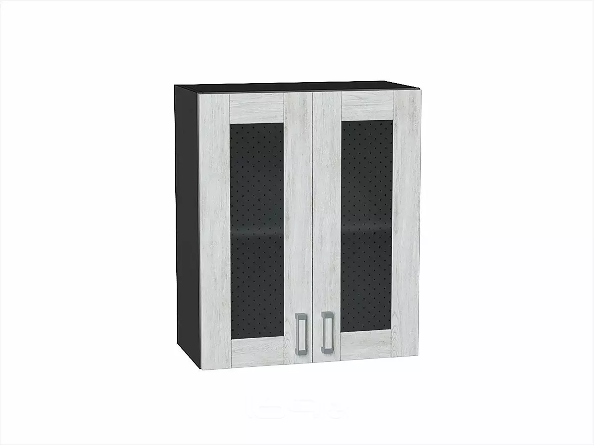 Шкаф верхний с 2-мя остекленными дверцами Лофт Nordic Oak/Graphite 716*600*320