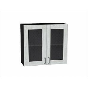 Шкаф верхний с 2-мя остекленными дверцами Лофт Nordic Oak/Graphite 716*800*320