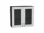 Шкаф верхний с 2-мя остекленными дверцами Лофт Nordic Oak/Graphite 716*800*320