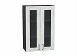 Шкаф верхний с 2-мя остекленными дверцами Лофт Nordic Oak/Graphite 920*600*320