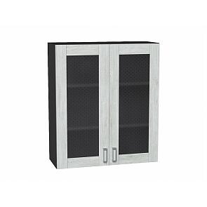 Шкаф верхний с 2-мя остекленными дверцами Лофт Nordic Oak/Graphite 920*800*320