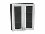 Шкаф верхний с 2-мя остекленными дверцами Лофт Nordic Oak/Graphite 920*800*320