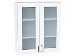 Шкаф верхний с 2-мя остекленными дверцами Лофт Super White Белый 920*800*320