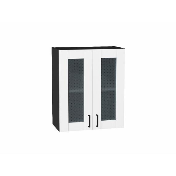 Шкаф верхний с 2-мя остекленными дверцами Лофт Super White Graphite 716*600*320