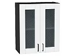 Шкаф верхний с 2-мя остекленными дверцами Лофт Super White Graphite 716*600*320