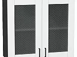 Шкаф верхний с 2-мя остекленными дверцами Лофт Super White Graphite 716*800*320