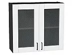 Шкаф верхний с 2-мя остекленными дверцами Лофт Super White Graphite 716*800*320