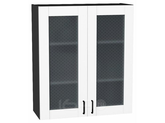 Шкаф верхний с 2-мя остекленными дверцами Лофт Super White Graphite 920*800*306