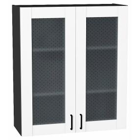 Шкаф верхний с 2-мя остекленными дверцами Лофт Super White Graphite 920*800*306