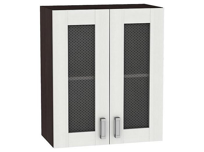 Шкаф верхний с 2-мя остекленными дверцами Лофт В 600 Snow Veralinga-Венге