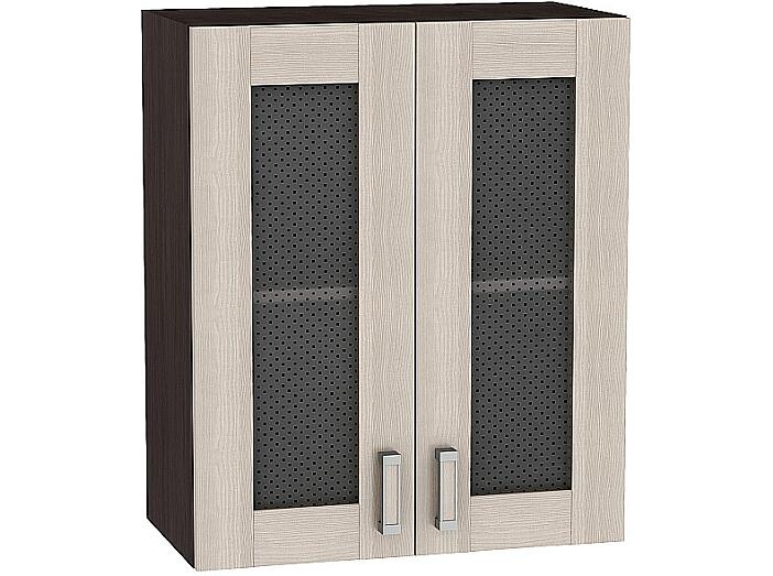 Шкаф верхний с 2-мя остекленными дверцами Лофт В 609 Cappuccino Veralinga-Венге