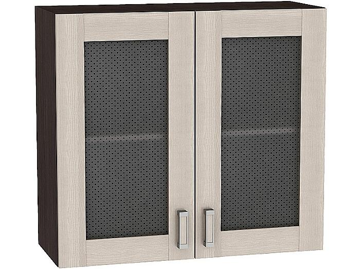 Шкаф верхний с 2-мя остекленными дверцами Лофт В 809 Cappuccino Veralinga-Венге