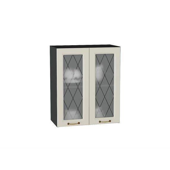 Шкаф верхний с 2-мя остекленными дверцами Ницца Агат/Graphite 716*600*318