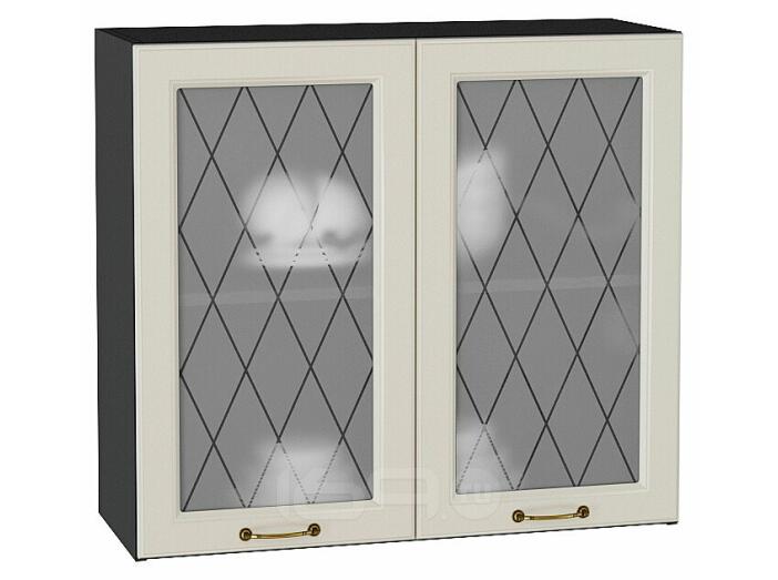 Шкаф верхний с 2-мя остекленными дверцами Ницца Агат/Graphite 716*800*318