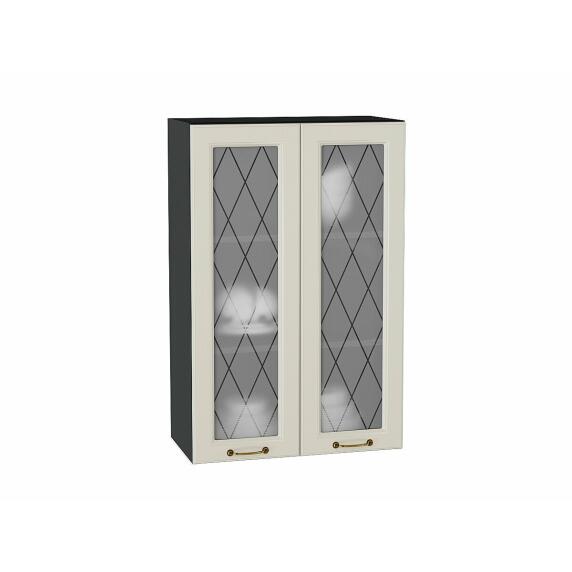 Шкаф верхний с 2-мя остекленными дверцами Ницца Агат/Graphite 920*600*318