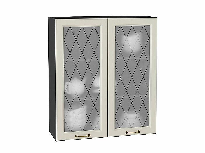 Шкаф верхний с 2-мя остекленными дверцами Ницца Агат Graphite 920*800*318
