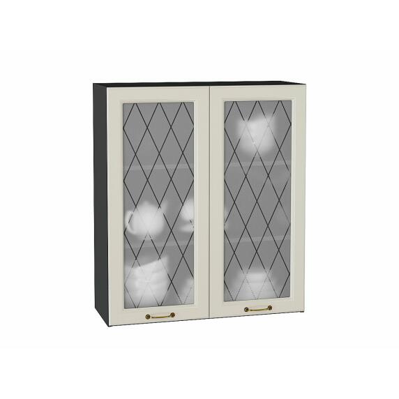 Шкаф верхний с 2-мя остекленными дверцами Ницца Агат/Graphite 920*800*318