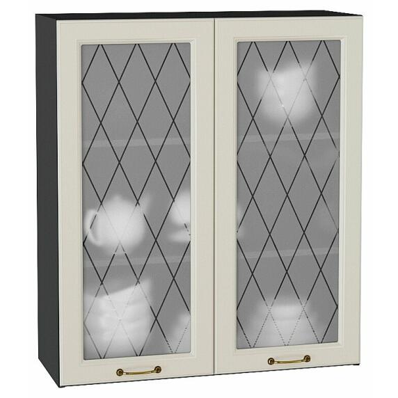 Шкаф верхний с 2-мя остекленными дверцами Ницца Агат/Graphite 920*800*318