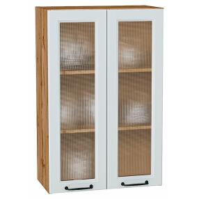 Шкаф верхний с 2-мя остекленными дверцами Ницца Blanco/Дуб Вотан 920*600*318