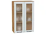 Шкаф верхний с 2-мя остекленными дверцами Ницца Blanco/Дуб Вотан 920*600*318