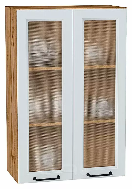 Шкаф верхний с 2-мя остекленными дверцами Ницца Blanco/Дуб Вотан 920*600*318