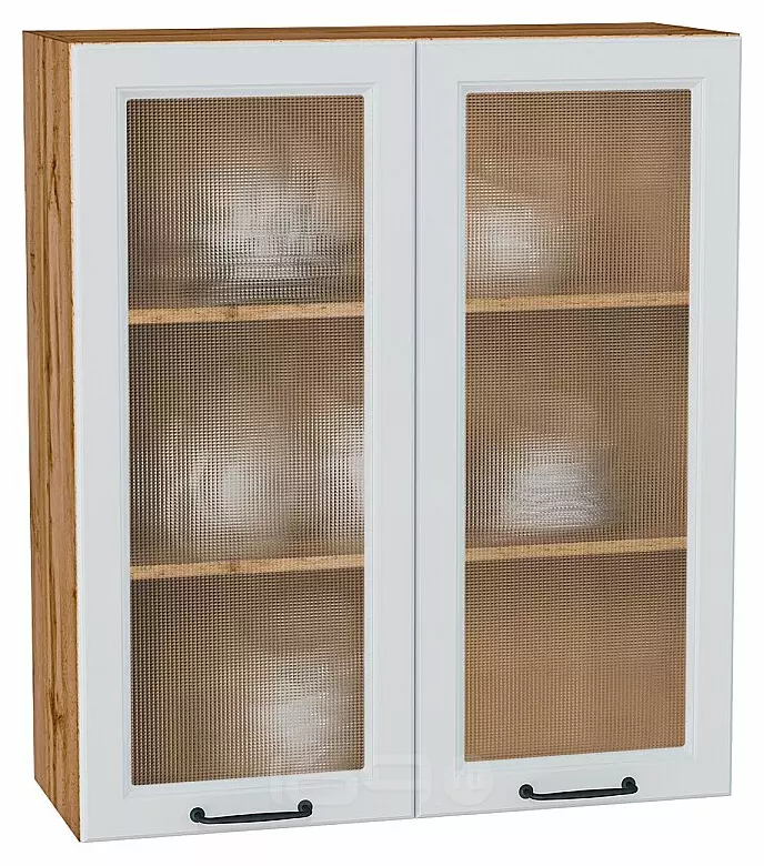 Шкаф верхний с 2-мя остекленными дверцами Ницца Blanco/Дуб Вотан 920*800*318