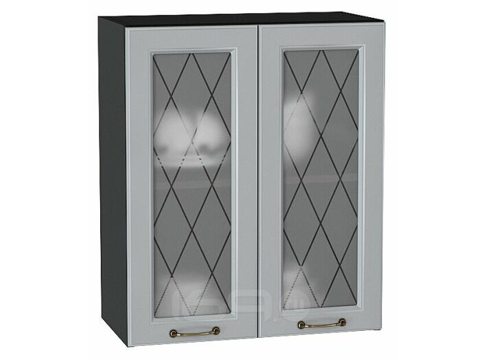 Шкаф верхний с 2-мя остекленными дверцами Ницца Графит/Graphite 716*600*318