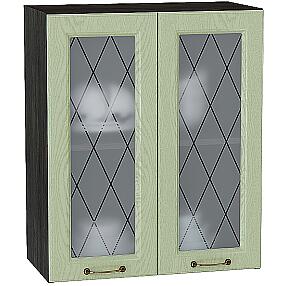 Шкаф верхний с 2-мя остекленными дверцами Ницца В 600 Дуб оливковый-Венге