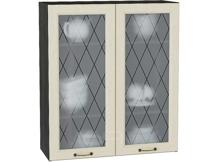 Шкаф верхний с 2-мя остекленными дверцами Ницца В 809 Дуб крем-Венге