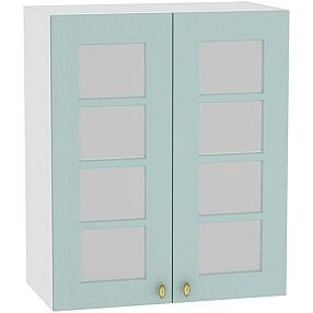 Шкаф верхний с 2-мя остекленными дверцами Прованс В 600 Голубой-Белый