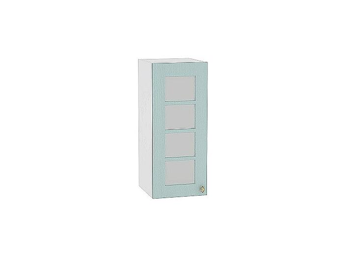 Шкаф верхний с 1-ой остекленной дверцей Прованс В 309 Голубой-Белый 