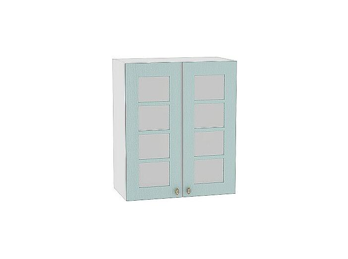 Шкаф верхний с 2-мя остекленными дверцами Прованс В 609 Голубой-Белый 