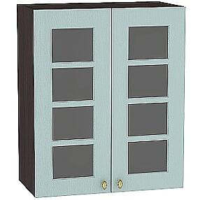 Шкаф верхний с 2-мя остекленными дверцами Прованс В 609 Голубой-Венге 