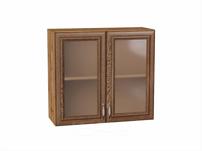 Шкаф верхний с 2-мя остекленными дверцами Шале Brown Dreamline Дуб Вотан 716*800*320