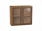 Шкаф верхний с 2-мя остекленными дверцами Шале Brown Dreamline Дуб Вотан 716*800*320