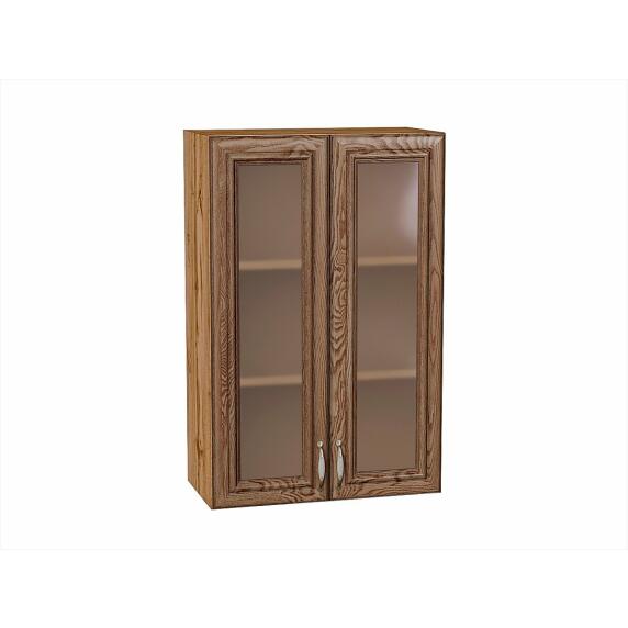 Шкаф верхний с 2-мя остекленными дверцами Шале Brown Dreamline Дуб Вотан 920*600*320