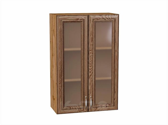 Шкаф верхний с 2-мя остекленными дверцами Шале Brown Dreamline Дуб Вотан 920*600*320