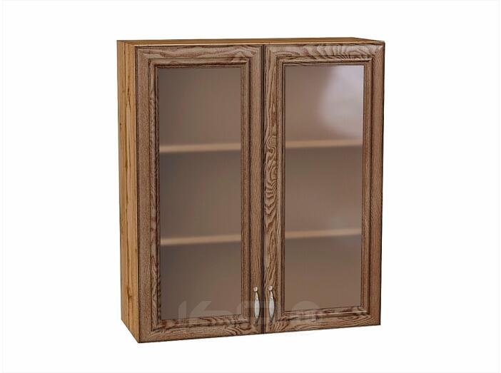 Шкаф верхний с 2-мя остекленными дверцами Шале Brown Dreamline Дуб Вотан 920*800*302