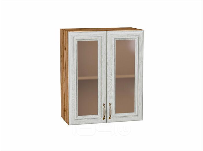 Шкаф верхний с 2-мя остекленными дверцами Шале White Dreamline Дуб Вотан 716*600*320