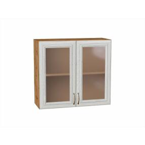 Шкаф верхний с 2-мя остекленными дверцами Шале White Dreamline Дуб Вотан 716*800*320