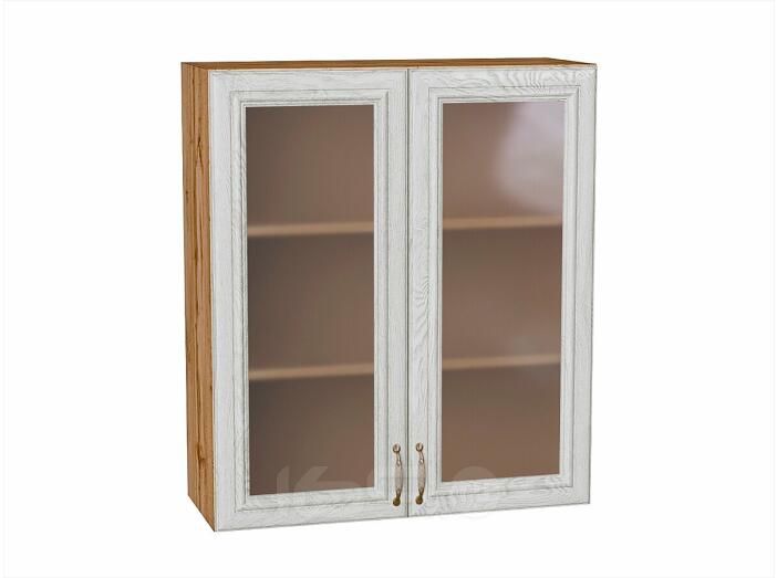 Шкаф верхний с 2-мя остекленными дверцами Шале White Dreamline Дуб Вотан 920*800*302